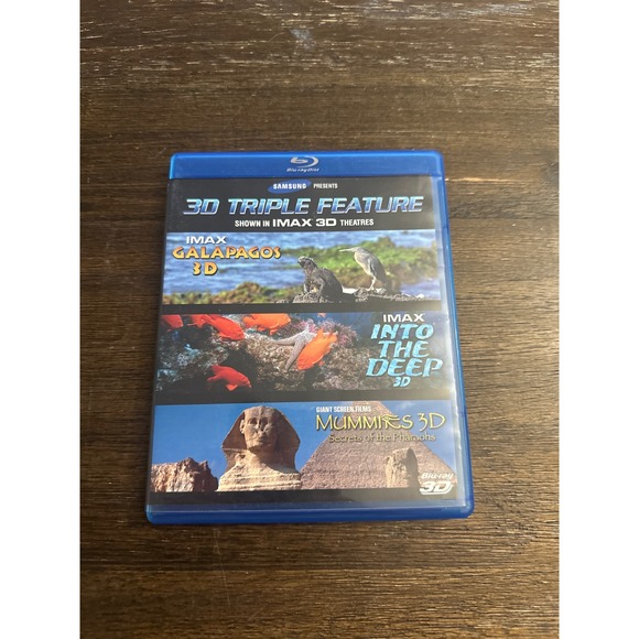 Other - IMAX 3D Triple Feature Blu-ray Galapagos Into the Deep Mummies 3D Samsung Disc